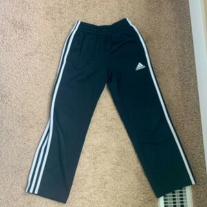 Adidas youth black wide leg fleece pants Small 8Y